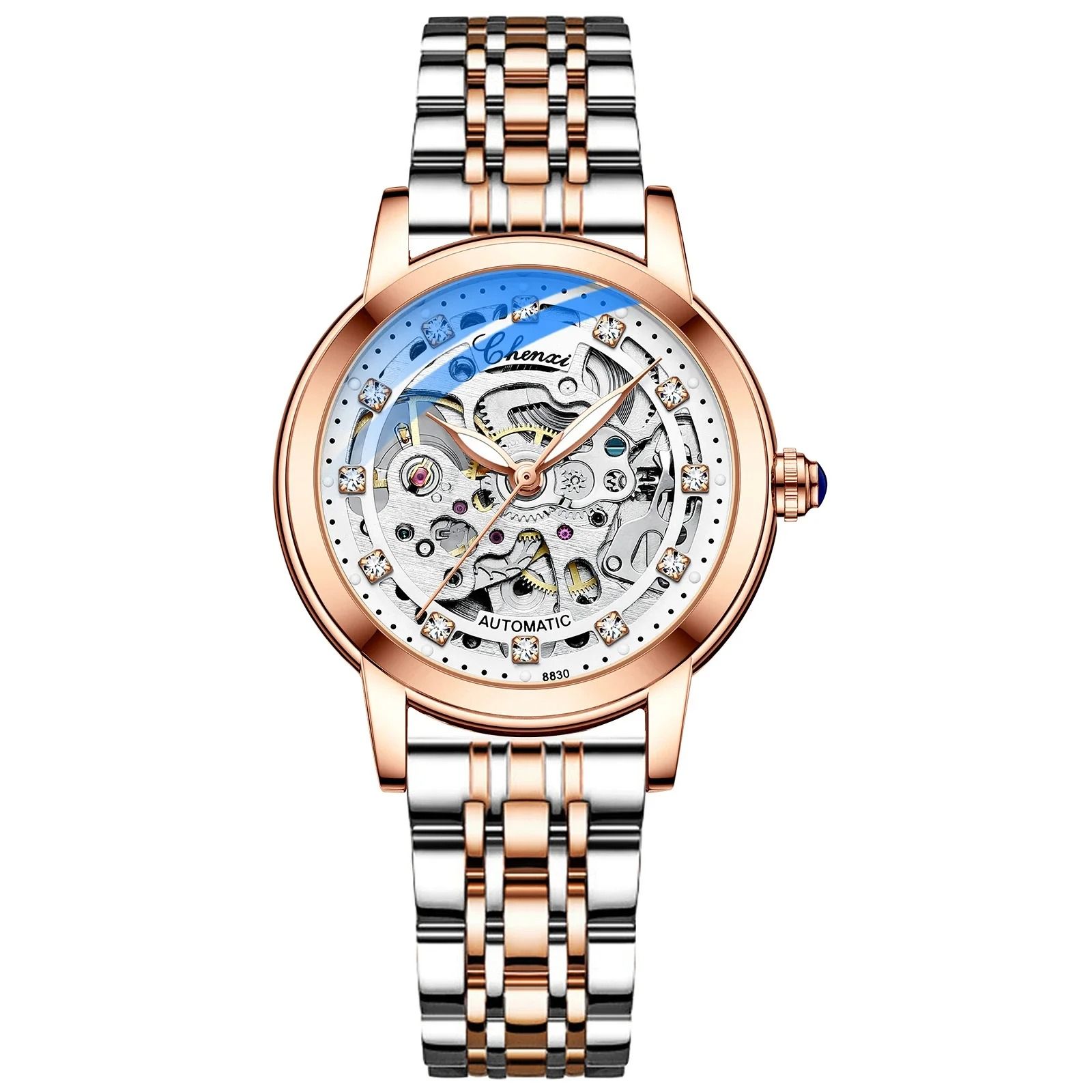 Luxury Skeleton Tourbillon Automatic Mechanical Watch – Premium Stainless Steel Waterproof Timepiece for Women