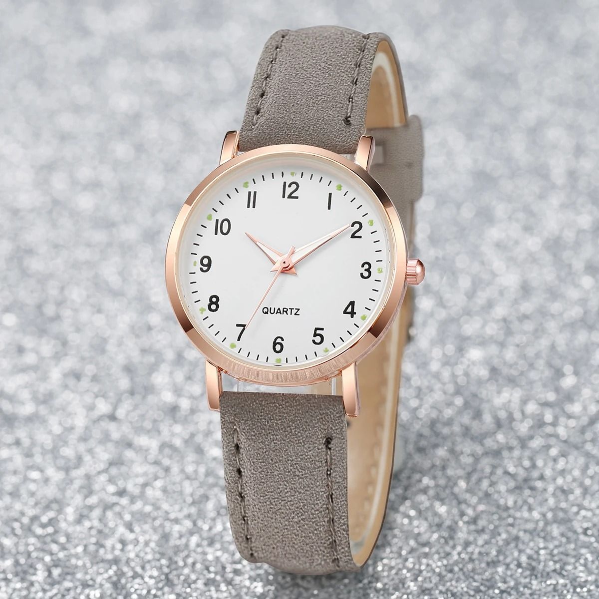 Elegant Arabic Dial Leather Fashion Watch