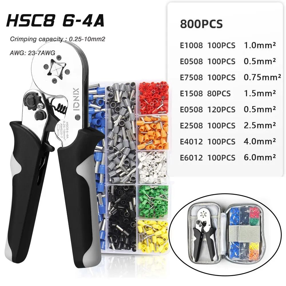 Tubular Terminal Crimping Pliers - Professional Wire Ferrule Tool Kit