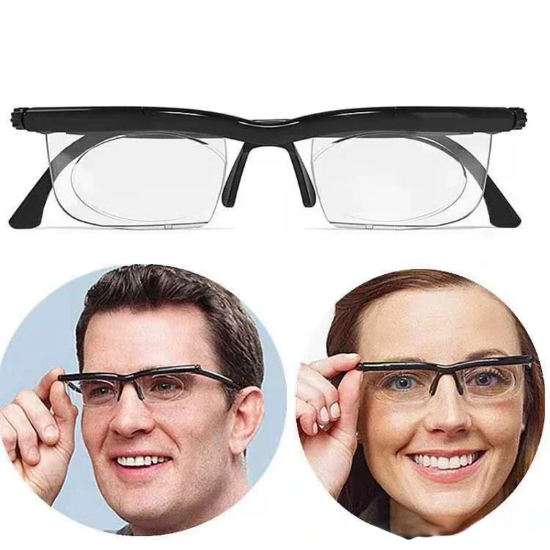 Adjustable Prescription Glasses for Manual Focus Switching Between Near and Far Tasks