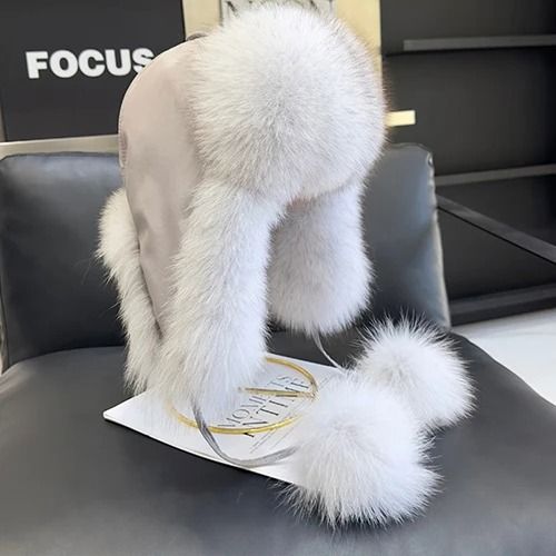 Luxury 100% Real Fox Fur Russian Ushanka