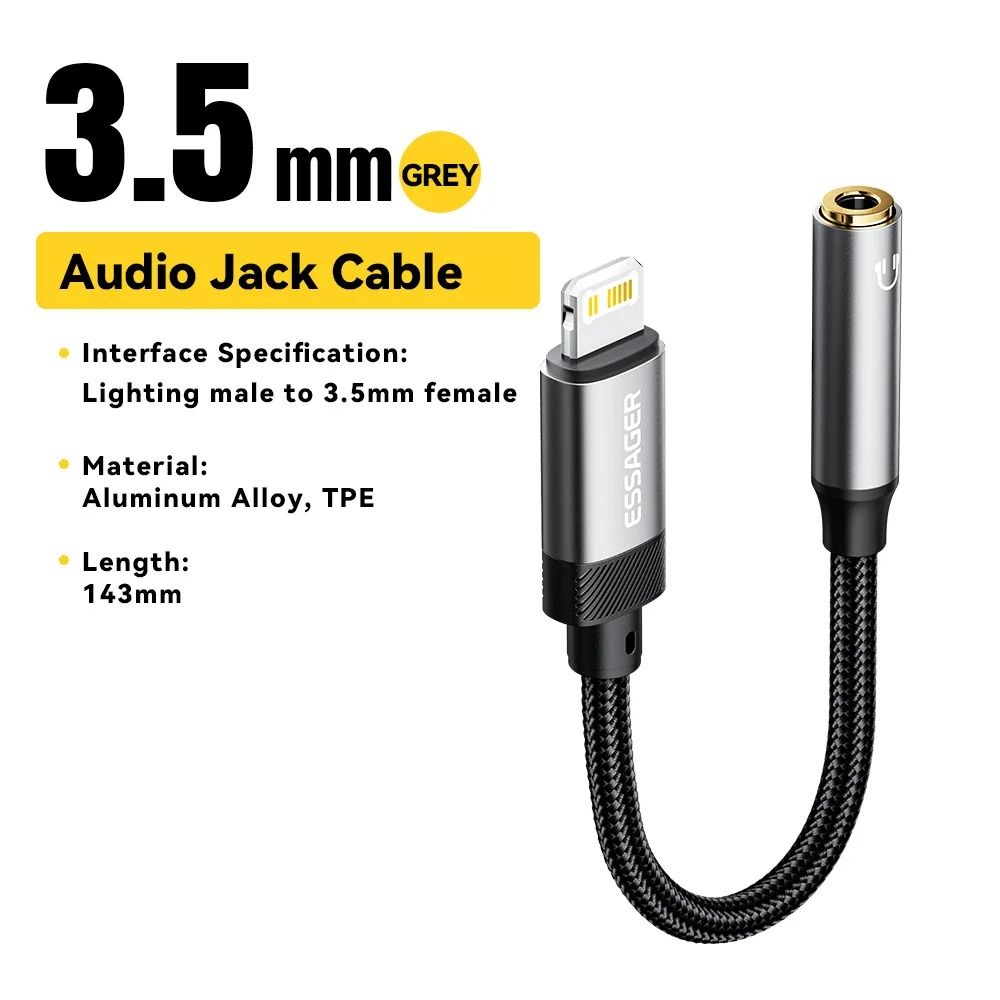 Hi-Res Audio Adapter - Lightning & USB-C to 3.5mm Headphone Jack