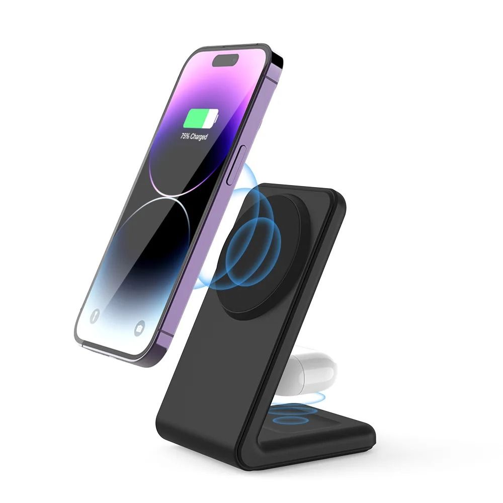 Magnetic Fast Wireless Charger – 15W Rapid Desktop Dock Stand
