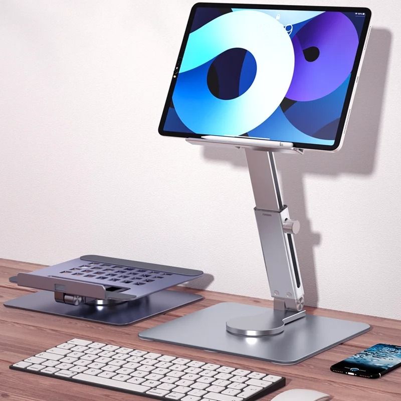 Aluminum Desktop Tablet Stand – Heavy-Duty 360° Rotating Ris | Inspire ...