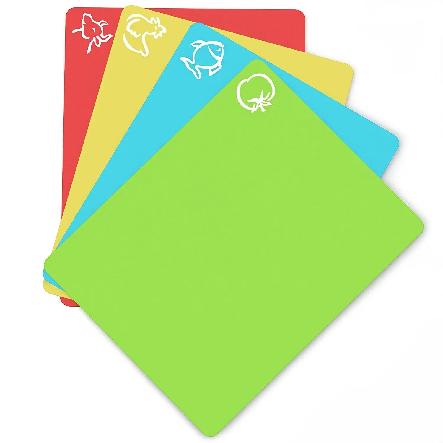 4-Piece Color-Coded Flexible Cutting Mat Set