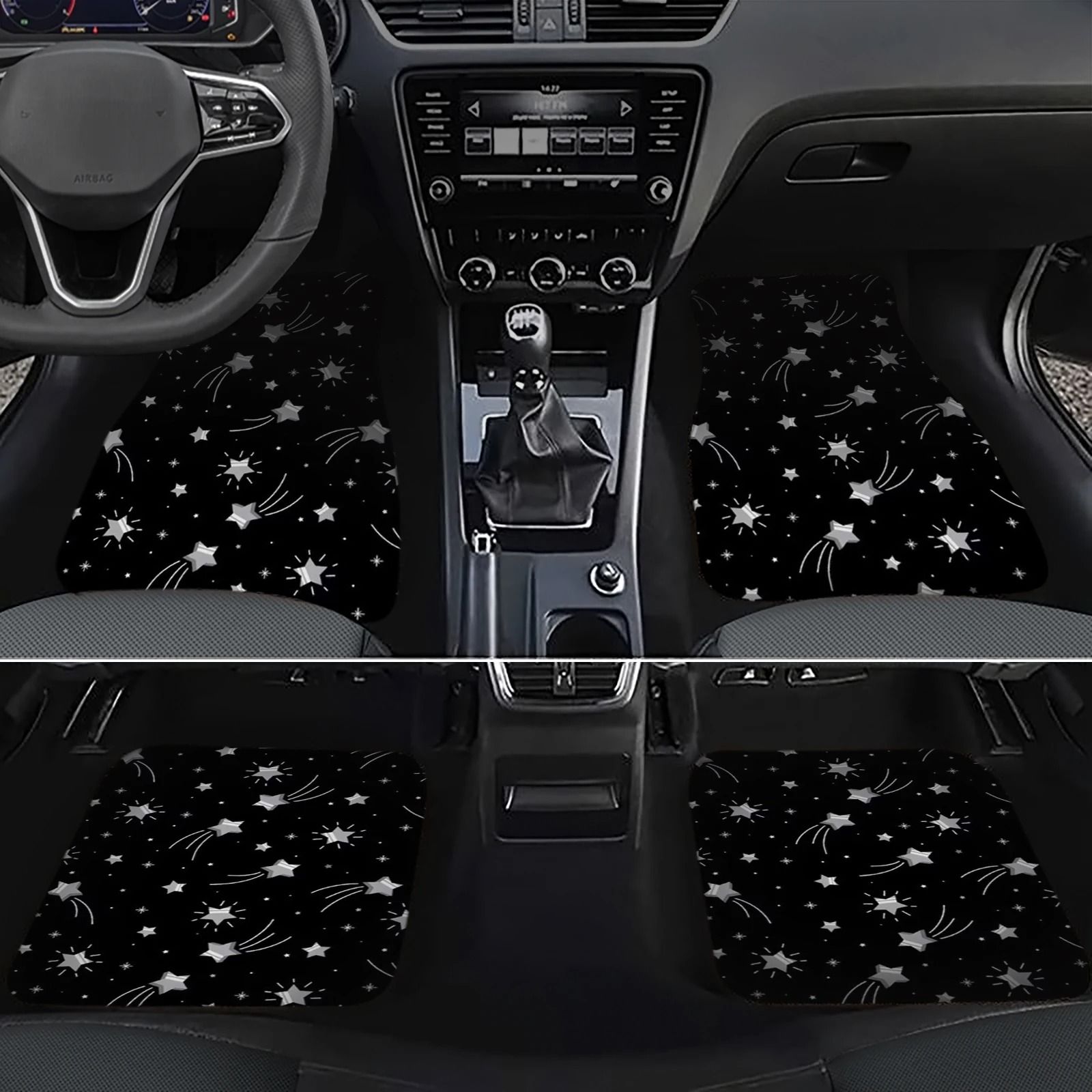 Universal High-Traction Car Floor Mats - 4-Piece All-Weather Interior Protection Set