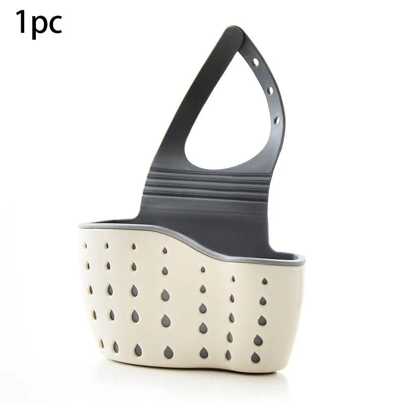 Adjustable Sink Draining Hanging Basket – Flexible Rubber Sponge & Soap Holder