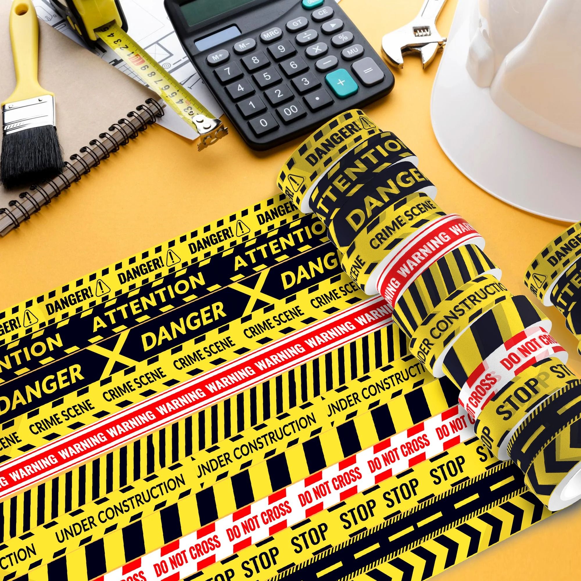 Construction Zone Caution Washi Tape Set