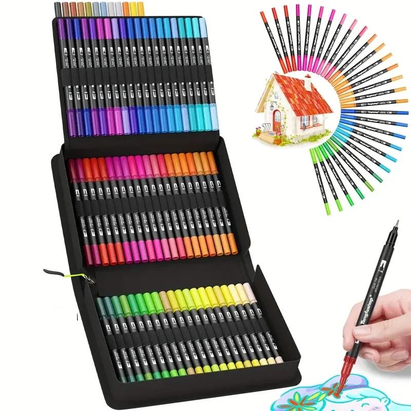 Dual-Tip Art & Coloring Brush Marker Set