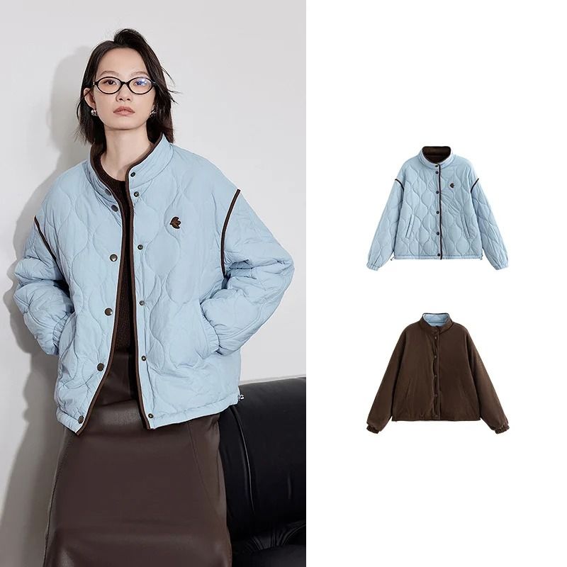 Elegant Contrasting Spliced Cotton Coat | Winter High-Fashion Outwear