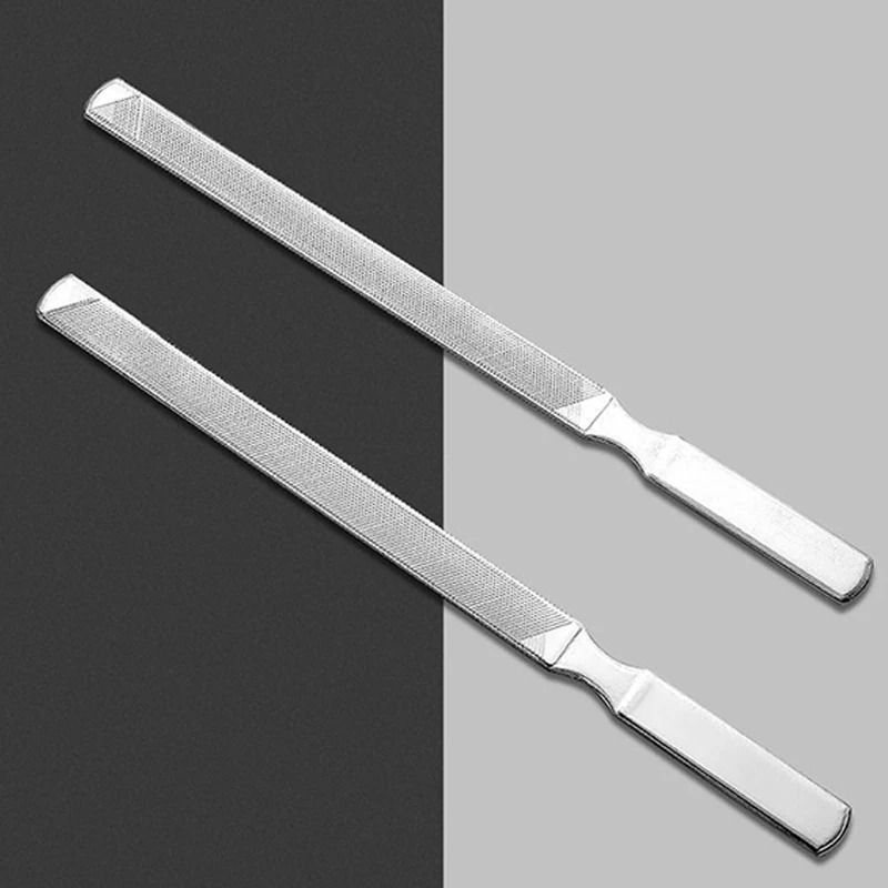 2-Piece Professional Stainless Steel Nail File Set | Precision Manicure Tools