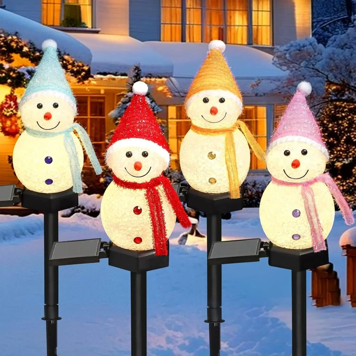 Christmas Snowman Solar Pathway Lights