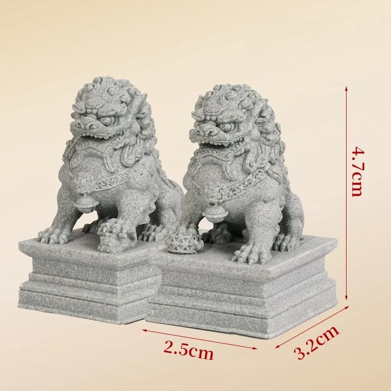 Lucky Wealth Stone Guardian Lion Pair