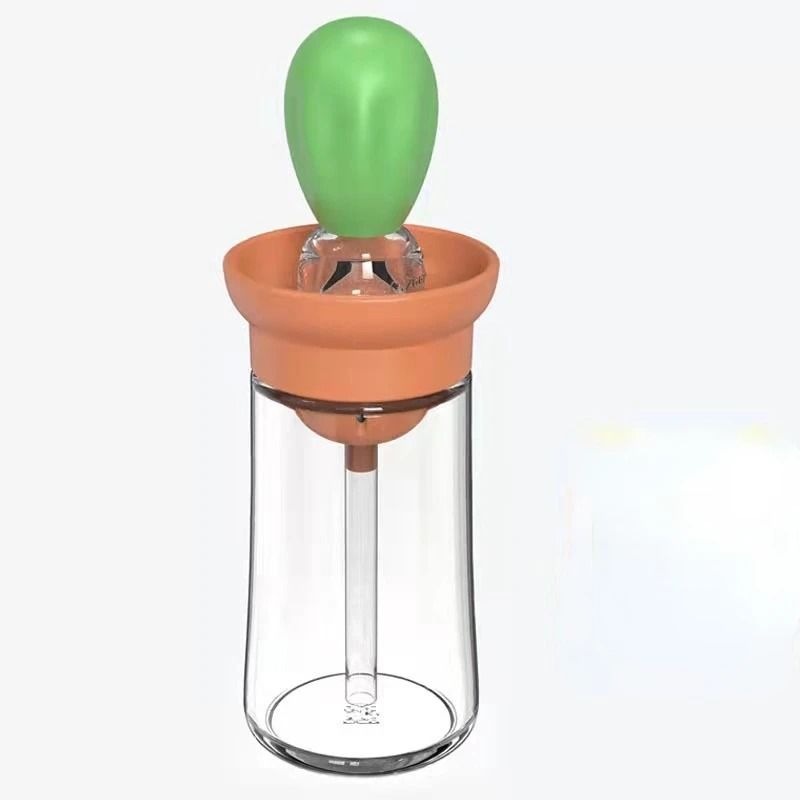2-in-1 Glass Olive Oil Dispenser with Silicone Basting Brush