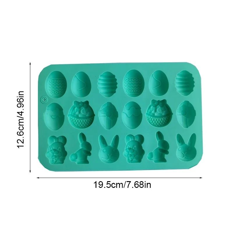 18-Cavity Easter Bunny and Egg Silicone Baking Mold