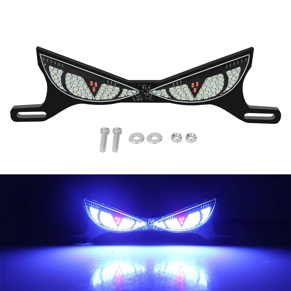 Universal 12V Motorcycle LED Devil Eye License Plate Tail Light