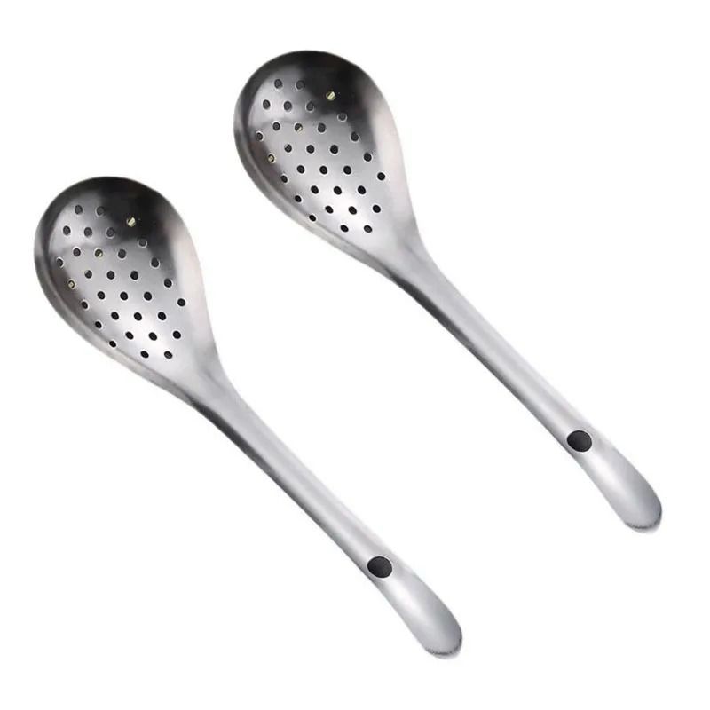 2-Piece Stainless Steel Skimmer and Slotted Strainer Spoon Set