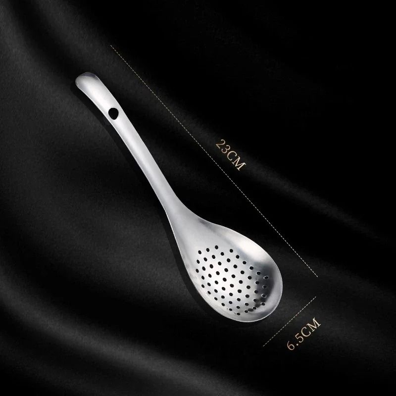 304 Stainless Steel Perforated Skimmer and Colander Spoon