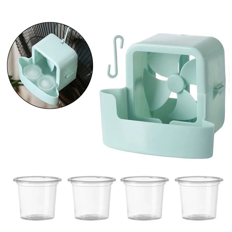 Portable Electric Hanging Cooling Fan and Storage Station with 4 Cooling Cups