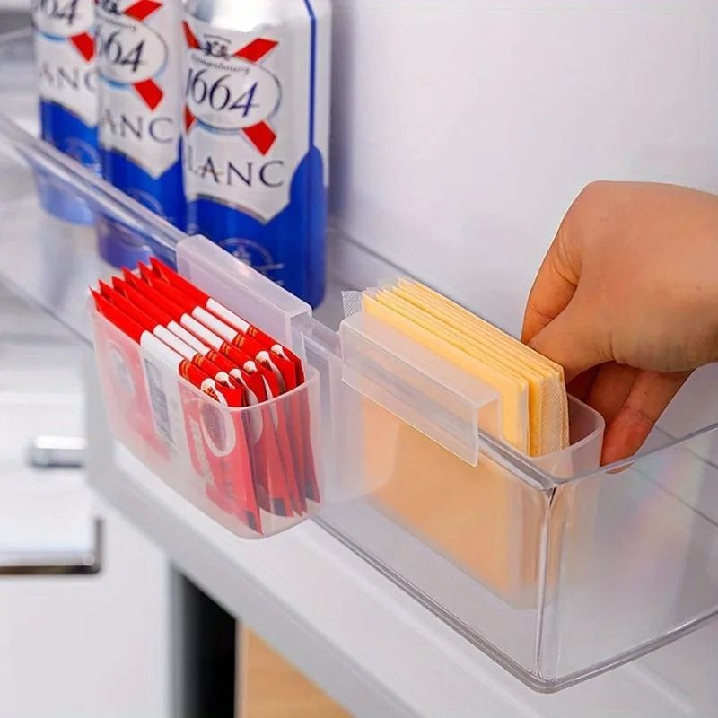 2-Piece Refrigerator Hanging Cheese Slice & Small Item Organizer