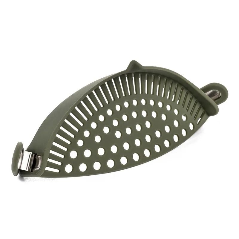 Universal Clip-On Silicone Pot Strainer & Flexible Food Drainer