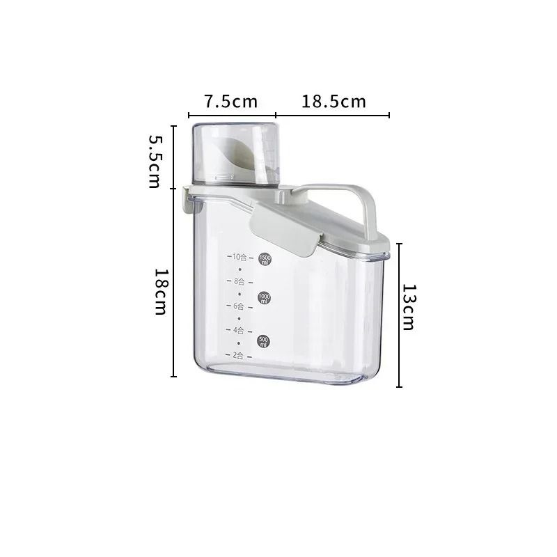 1.5L Airtight Cereal Storage Dispenser with Integrated Measuring Cup