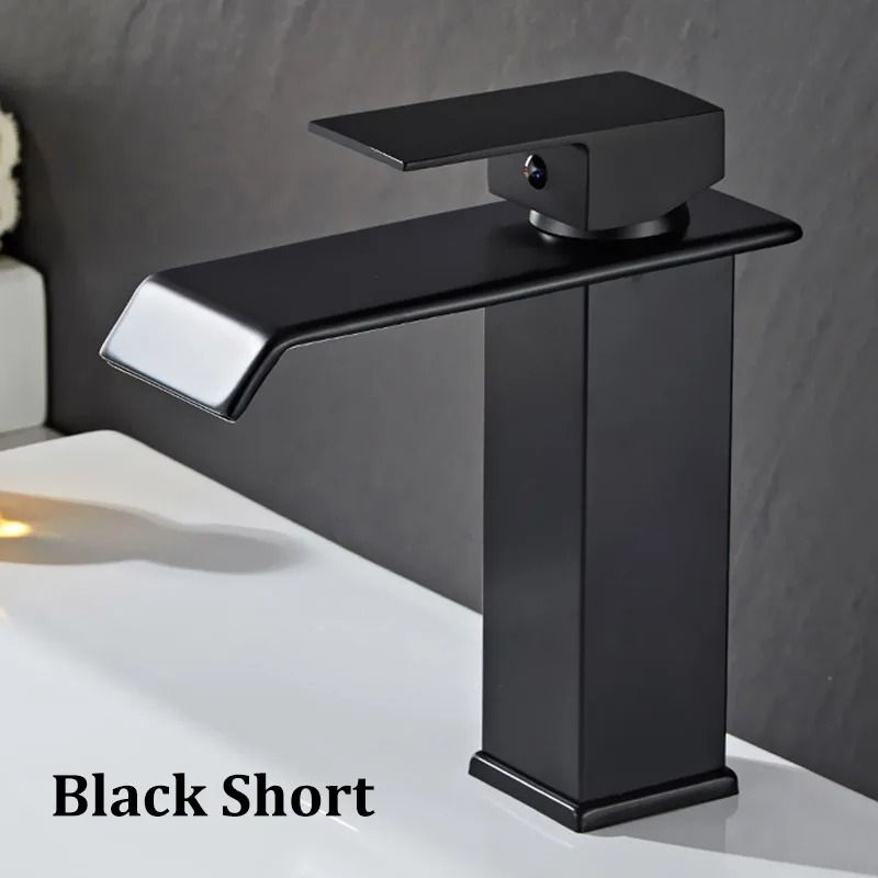 Luxury Waterfall Basin Mixer – Hot & Cold Wide-Mouth Stainless Steel Faucet