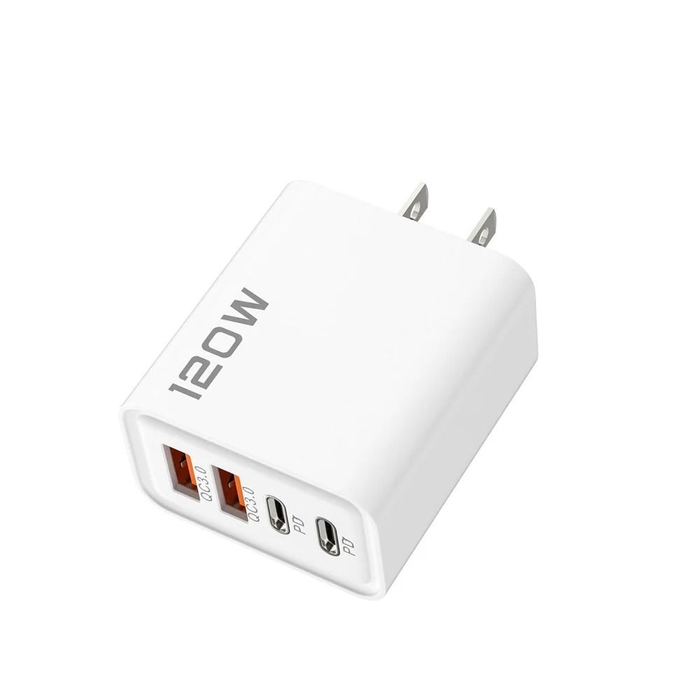 120W 4-Port Fast Charging Wall Charger & Multi-Device Power Adapter