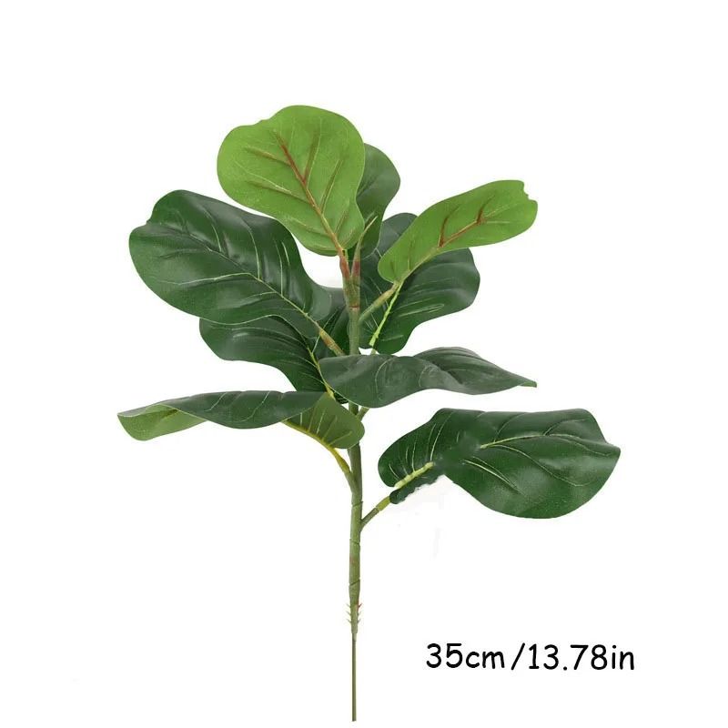Large Artificial Fiddle Leaf Fig | Tropical Faux Ficus Lyrata Decor