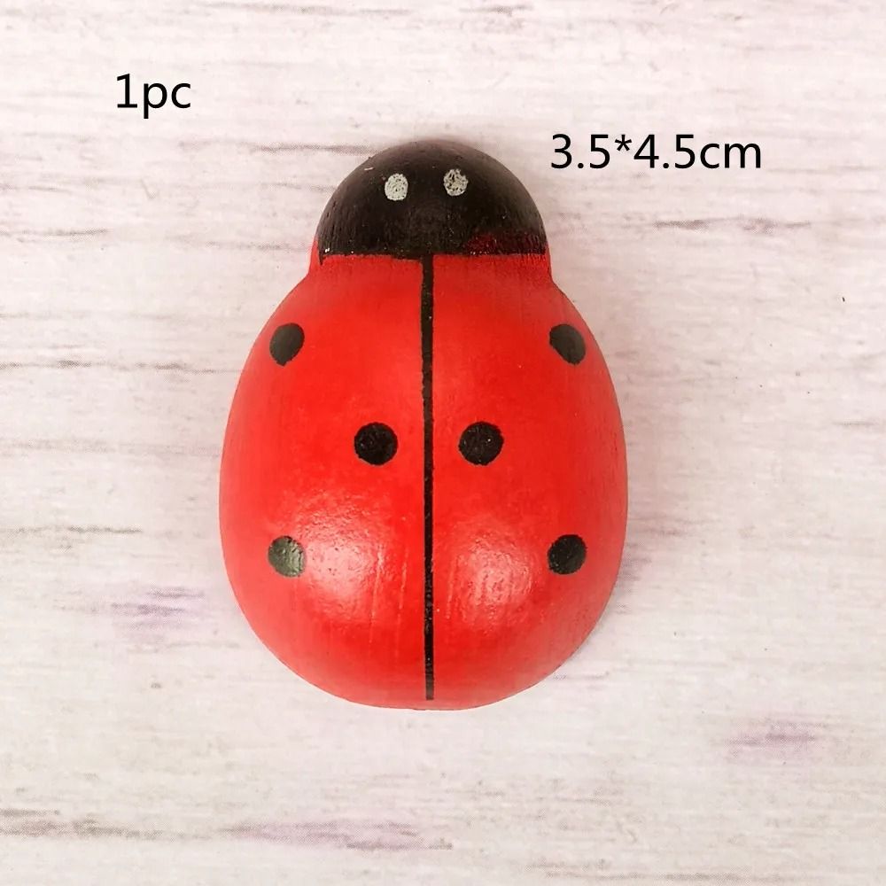 Hand-Painted Wooden Ladybug Miniature – Charming DIY Wood Crafts for Fairy Gardens & Home Decor