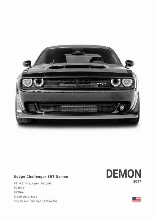 Dodge Challenger SRT Hellcat Redeye Canvas Poster - High-Performance Muscle Car Photography for Modern Office & Living R