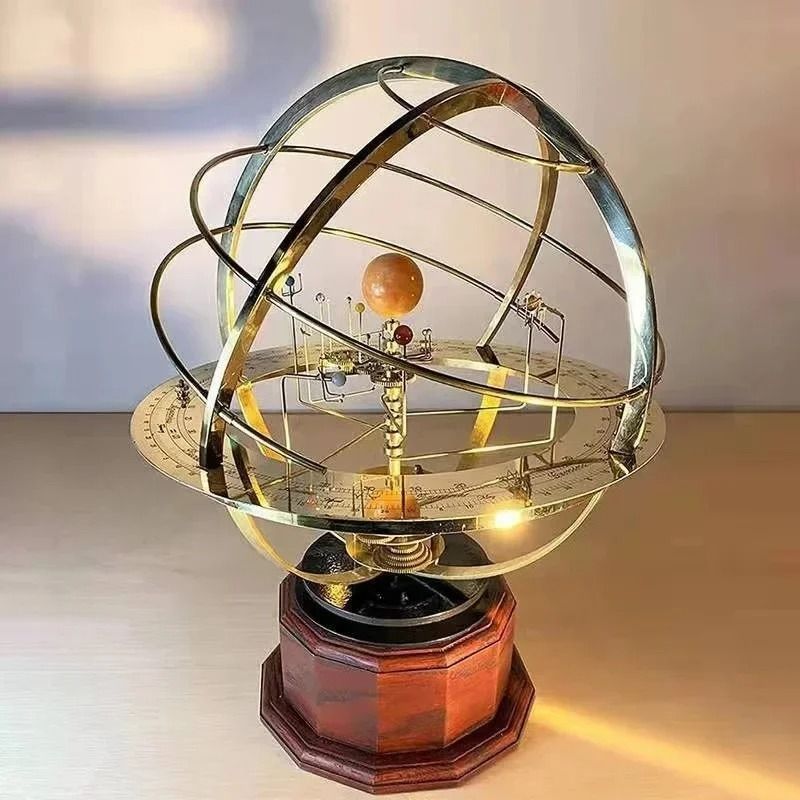 Grand Orrery Solar System Model - Mechanical Metal Planetary Map for Executive Offices & Astronomy Collectors