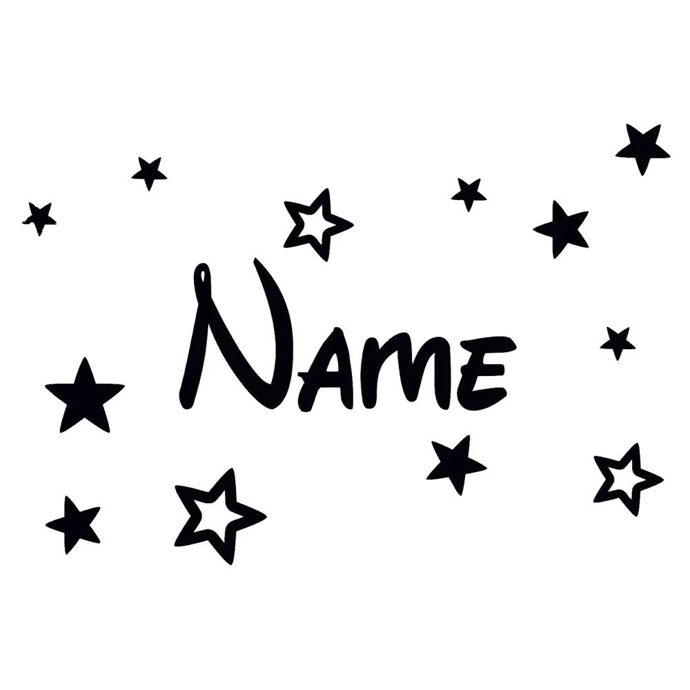 Custom Name & Stars Decal - High-Definition Personalized Nursery Wall Art