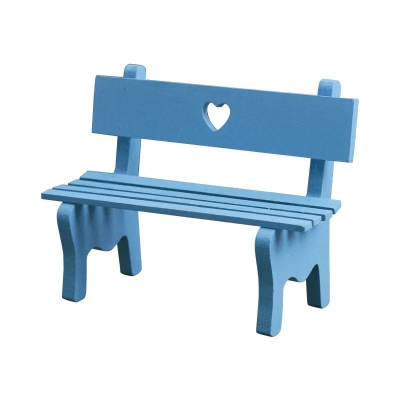 Artisanal Miniature Garden Bench – Handcrafted Wood Dollhouse Furniture for Micro Landscapes and Fairy Gardens