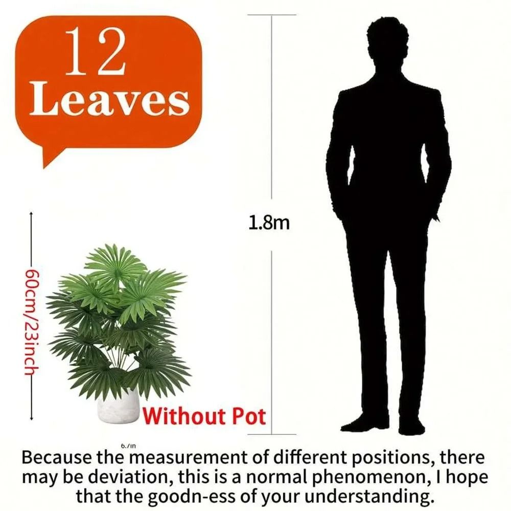 Artificial Fan-Leaf Tree - Large Fake Jungle Palm - Tropical Sunflower Tree Foliage for Home and Office Decor