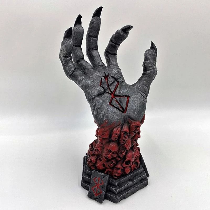 Berserk Hand of God Statue - Dark Fantasy Grim Reaper Skull Sculpture - Gothic Resin Figurine for Fear Home Decor