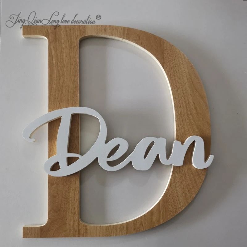 Custom Script Wooden Letters – Personalized Nursery Wall Hanging – Elegant Name Sign for Kids' Room & Home Decor