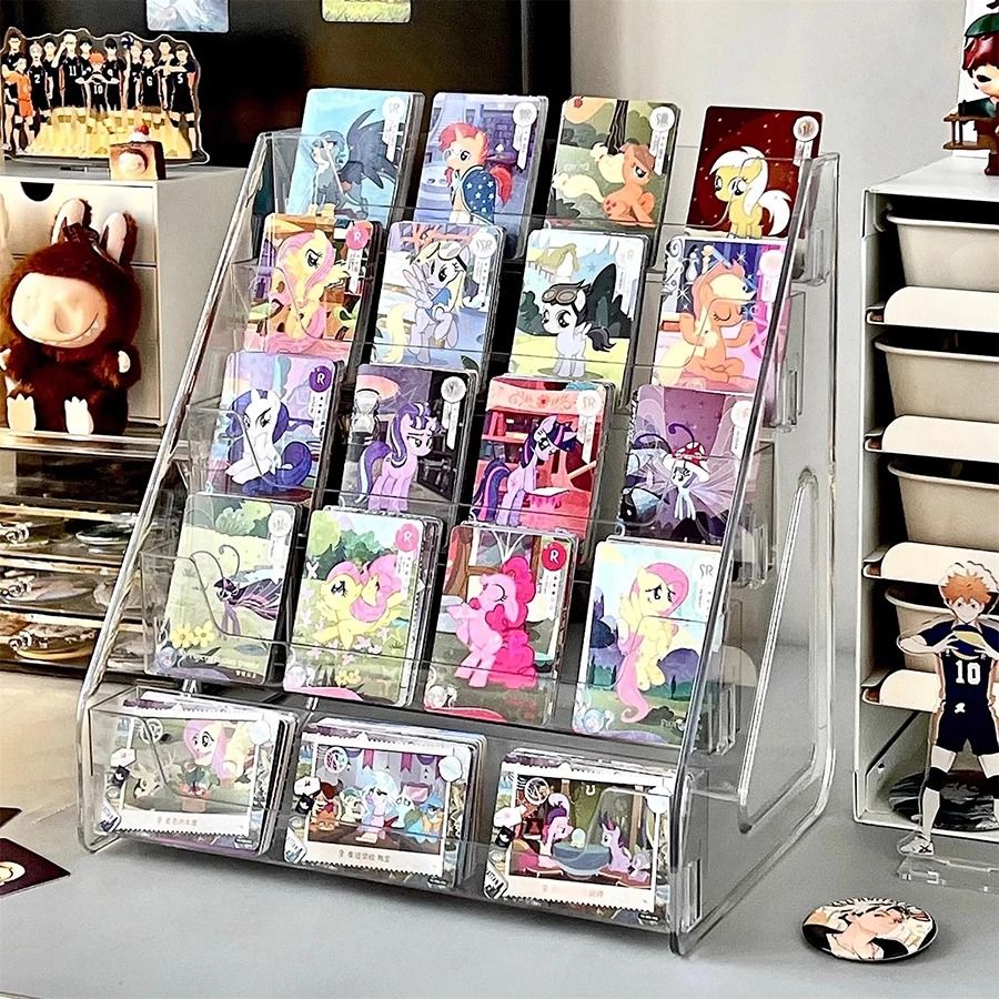 Transparent Card Storage Rack – Acrylic Desktop Display for Greeting Cards & Photos – Star Card & Gift Shop Organizer
