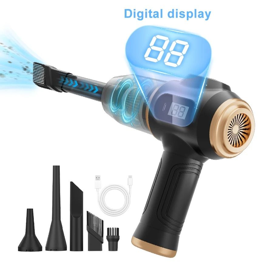 Powerful 2-in-1 Air Duster & Vacuum – Handheld Cordless Cleaner with Digital Display – Pro Tool for Home & Auto