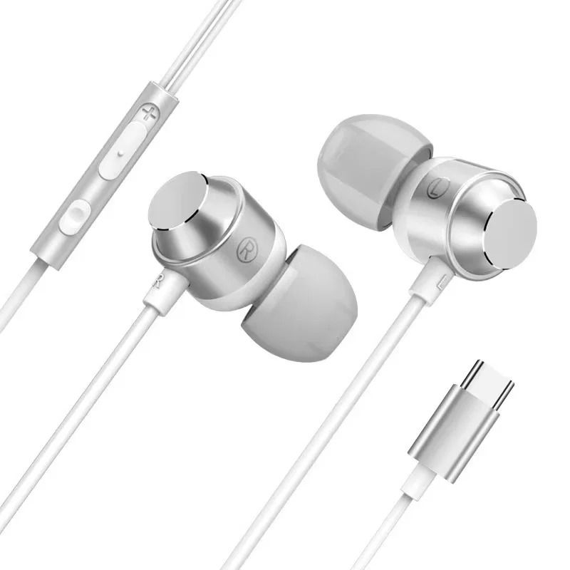 Universal Type-C Digital Audio Earbuds - HiFi Wired Headset with Integrated DAC Chip - Pro Audio for Mobile & Tablet