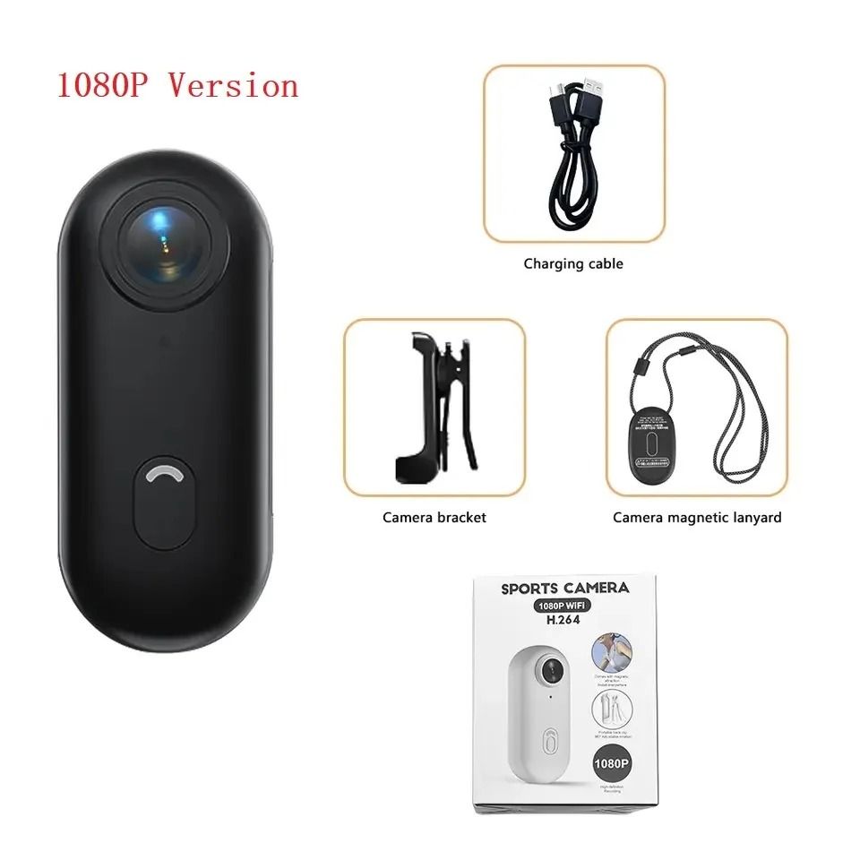 4K Thumb Action Camera - Ultra-Compact HD Sports Cam - Digital Image Stabilization & Pro Auto-Exposure