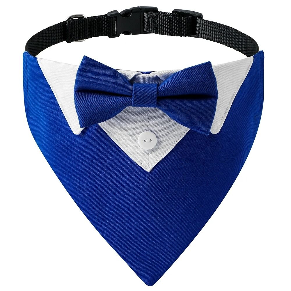 Formal Bow Tie Dog Tuxedo Bandana – Adjustable Wedding & Party Triangle Scarf