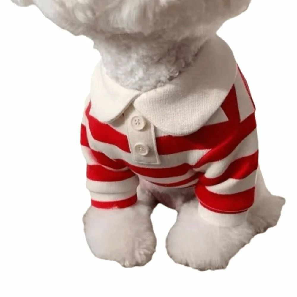 Fashion Striped Collared Dog Shirt – Breathable Soft Cotton Summer Tee