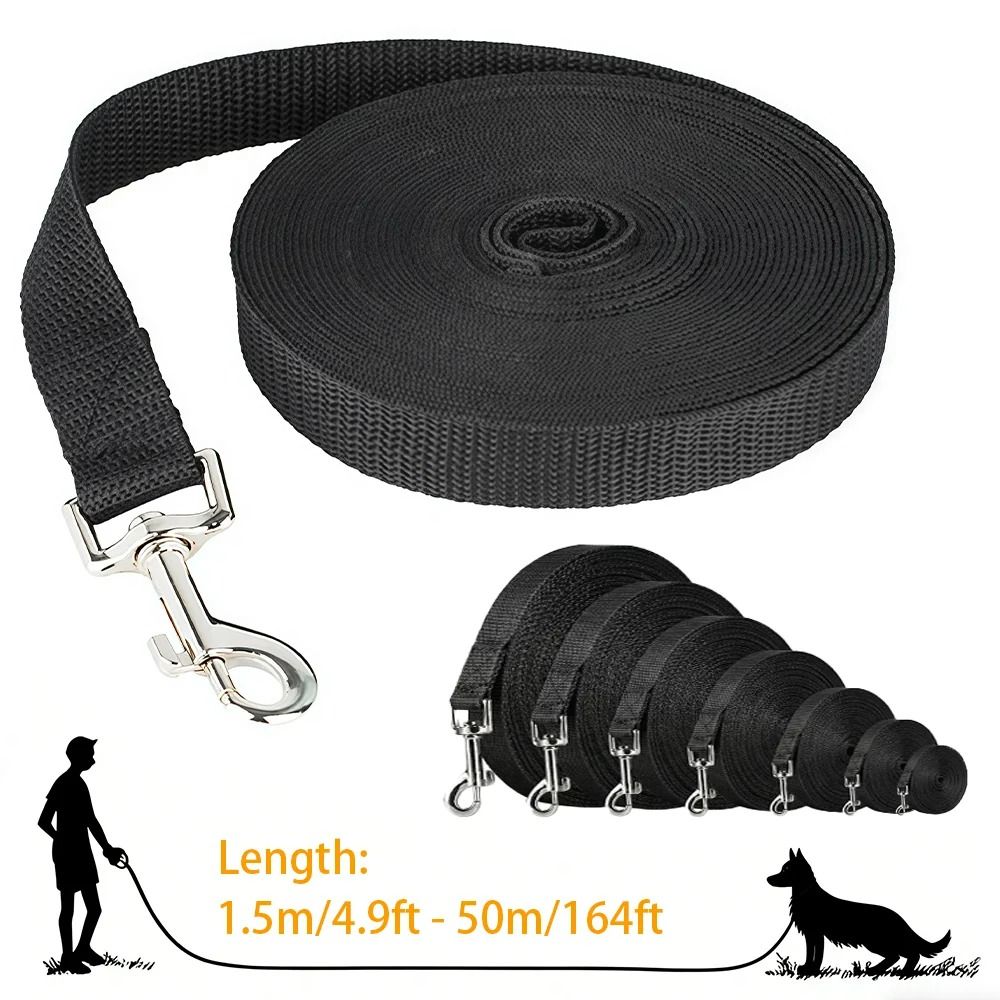 High-Tensile Long Pet Leash – Heavy-Duty Nylon Training Lead for Dogs & Cats