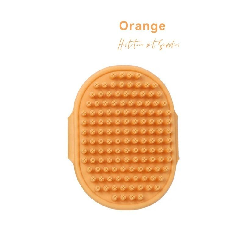 Rubber Massage Bath Brush – Deshedding & Soothing Grooming Comb with Adjustable Ring Handle for Dogs & Cats