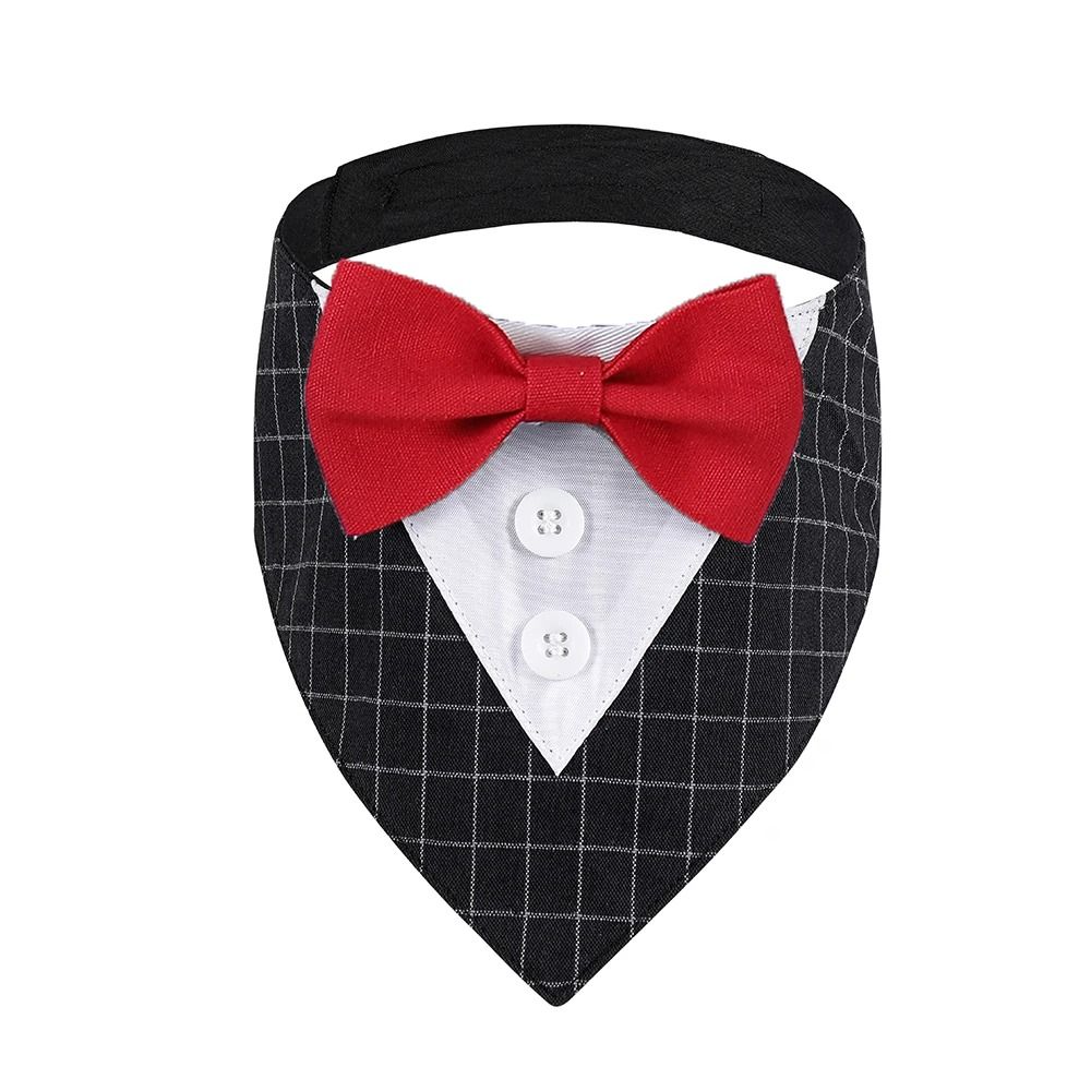 Formal Wedding Tuxedo Bandana – Adjustable High-Contrast Dog Bib & Triangle Scarf for Weddings, Engagements, and Birthda