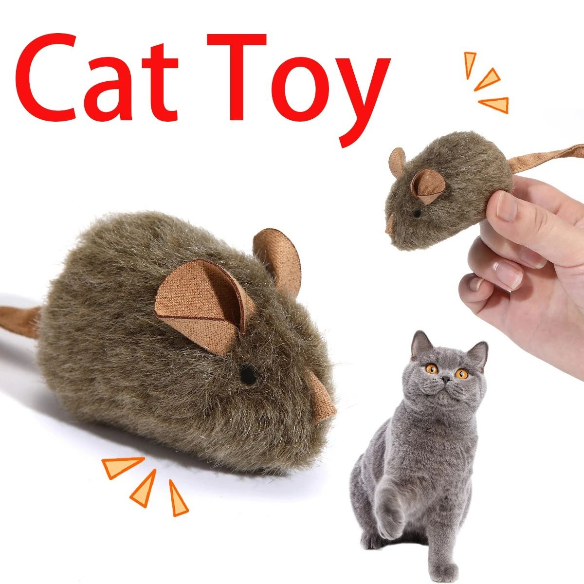 Interactive Squeaky Plush Mouse Cat Toy