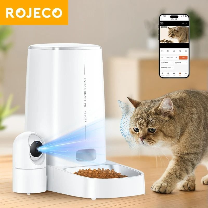 4L Smart Automatic Pet Feeder with 360° Rotating HD Camera & WiFi
