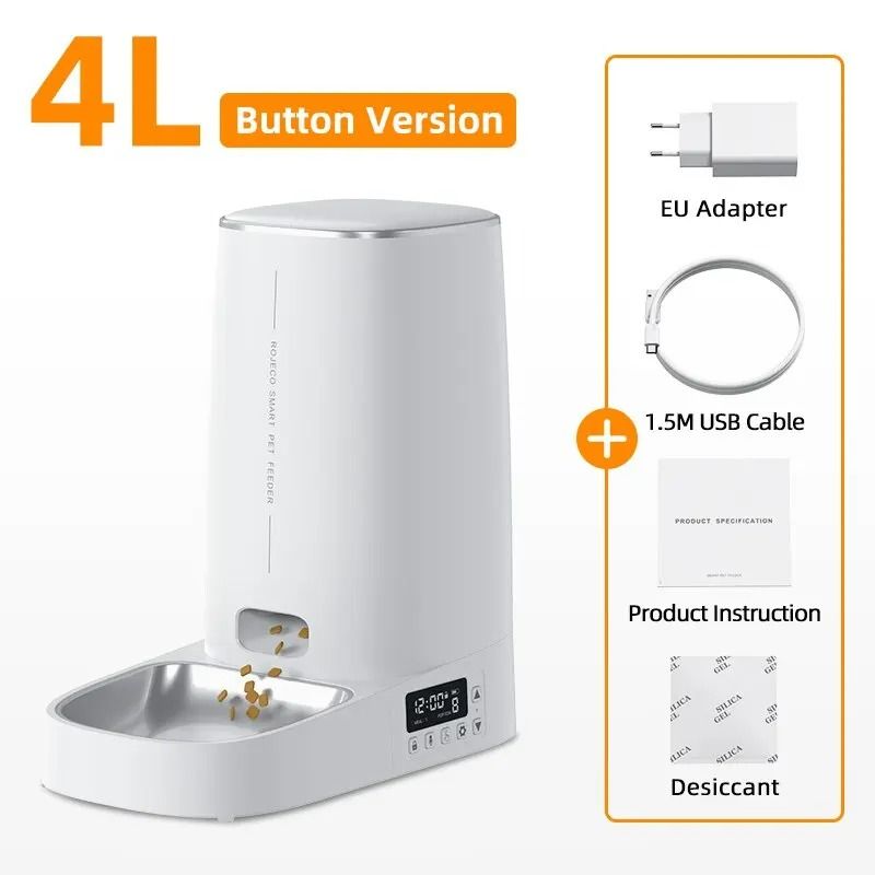 4L Smart Automatic Pet Feeder with WiFi App & Manual Control