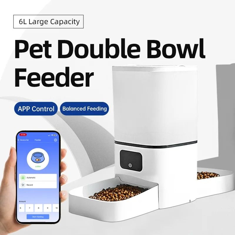 6L Smart WiFi Double-Meal Automatic Pet Feeder